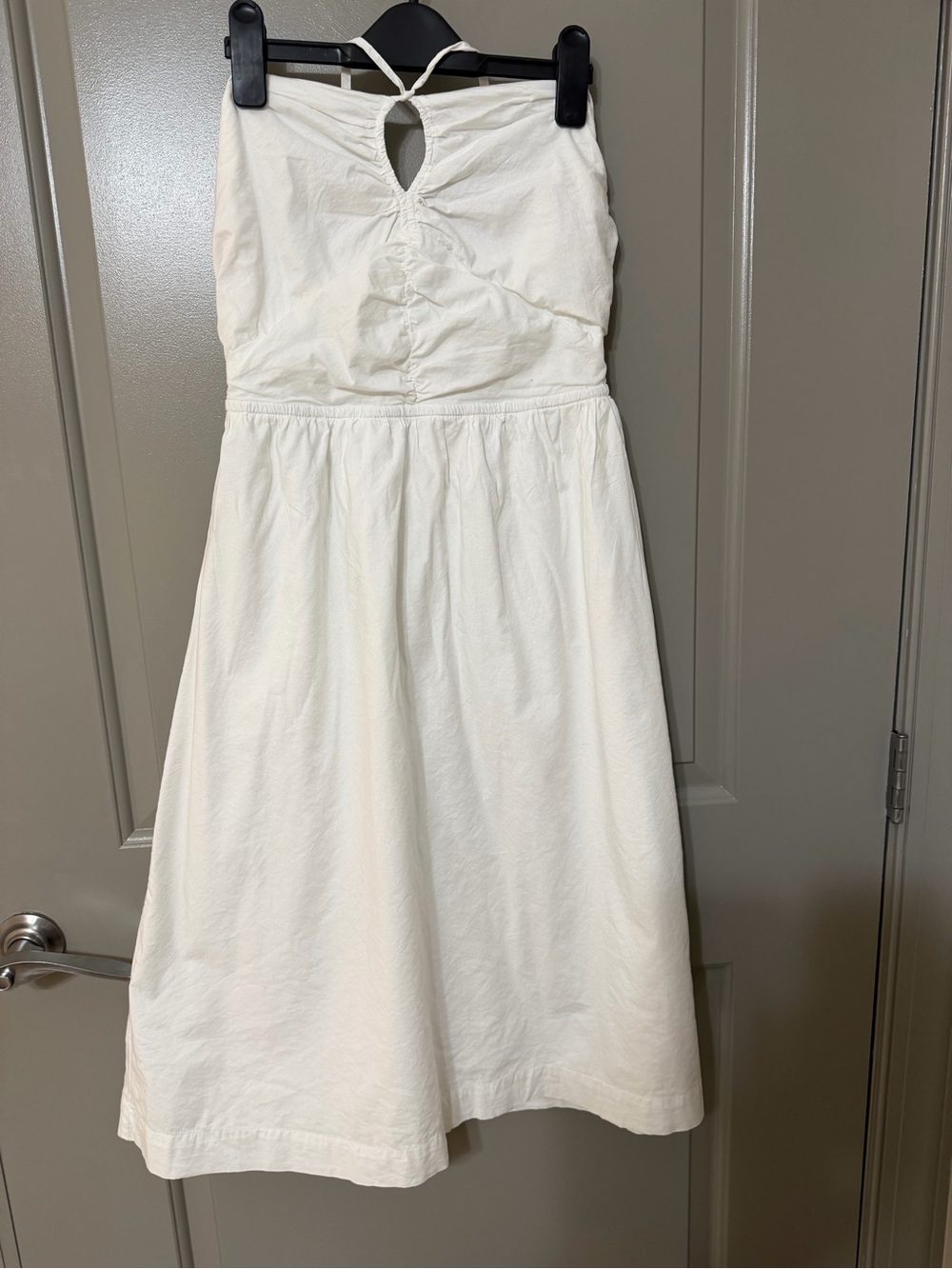 LOFT White Strapless Keyhole Sundress